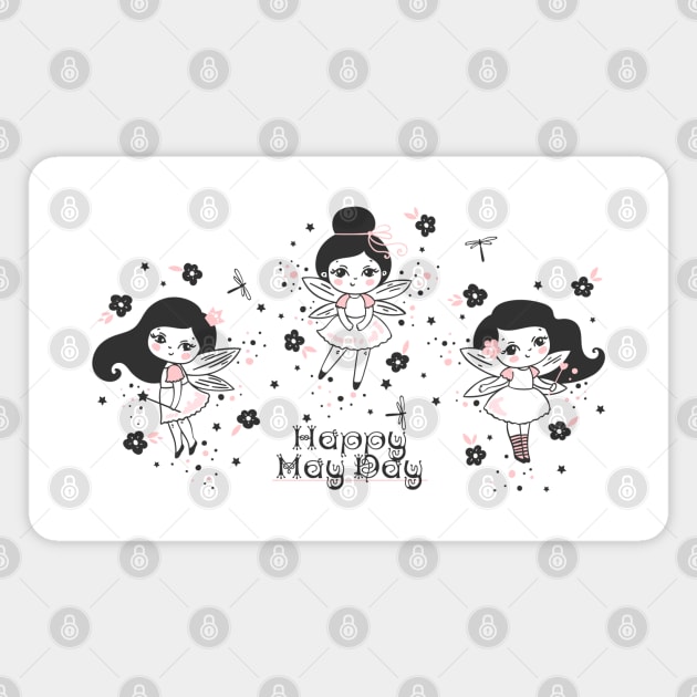 May Day Fairies Magnet by HolidayBug